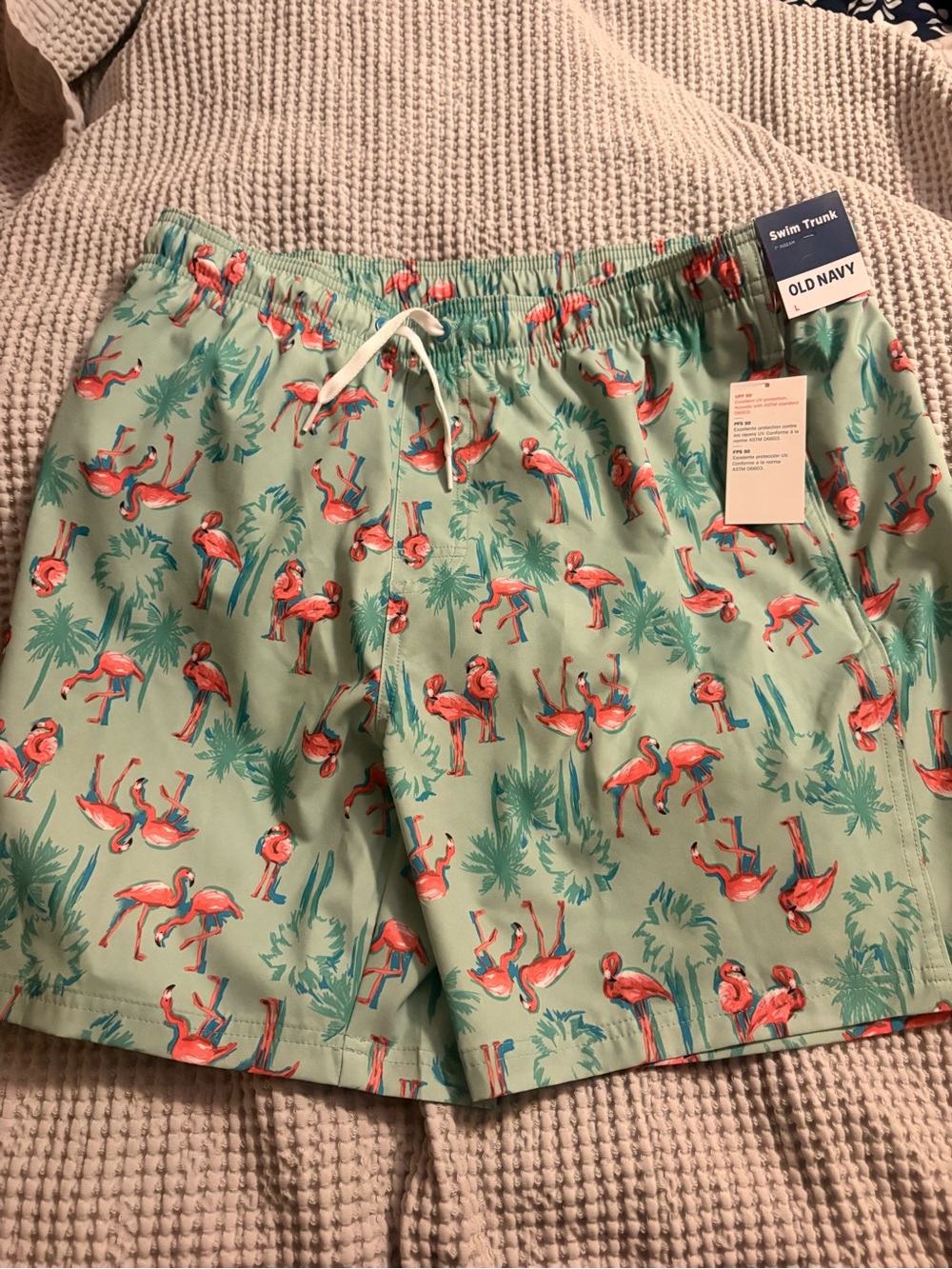 Old Navy Mint Green Flamingo Swim Trunks